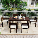 Acacia Wood Outdoor Dining Table And Chairs Suitable For Patio, Balcony Or Backyard