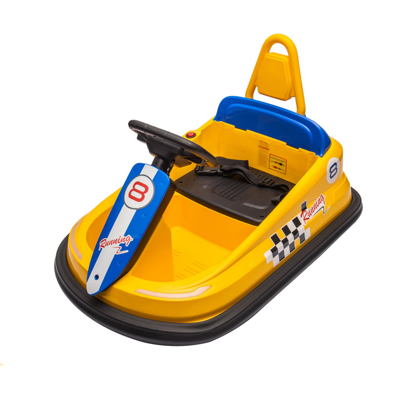6V Kids Ride on Electric Go Kart Bumper Car W/Parents Remote Control,Three Speed Adjustable,LED Lights,Horn,Bluetooth,Player&360Spin,Vehicle body with Anti-collision padding for 18m+.