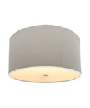Moderne Flush Mount Conversion Kit 16"w Light Oatmeal Linen Drum Lampshade by LampsUSA