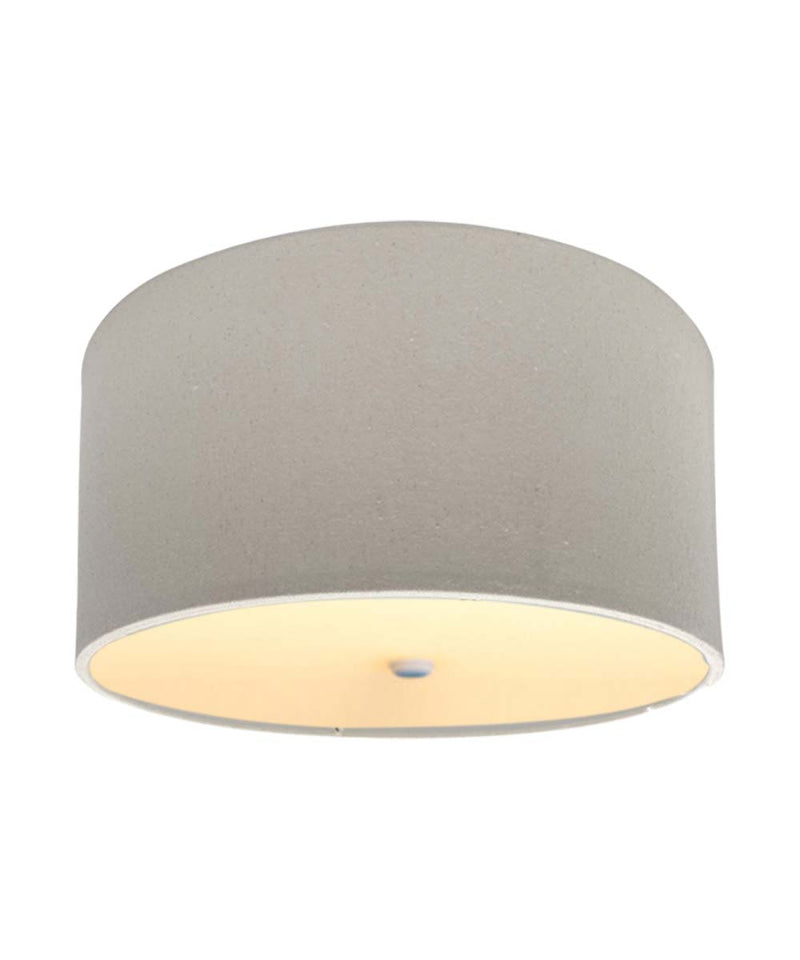 Moderne Flush Mount Conversion Kit 16"w Light Oatmeal Linen Drum Lampshade