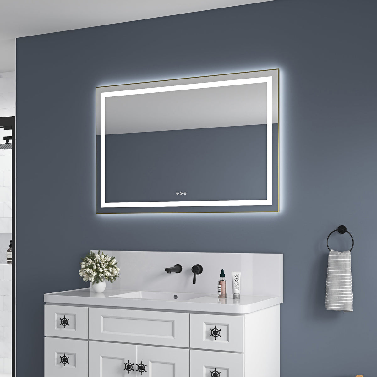 48" x 32" LED Bathroom Mirror with Front and Backlight, photo 4 of 10