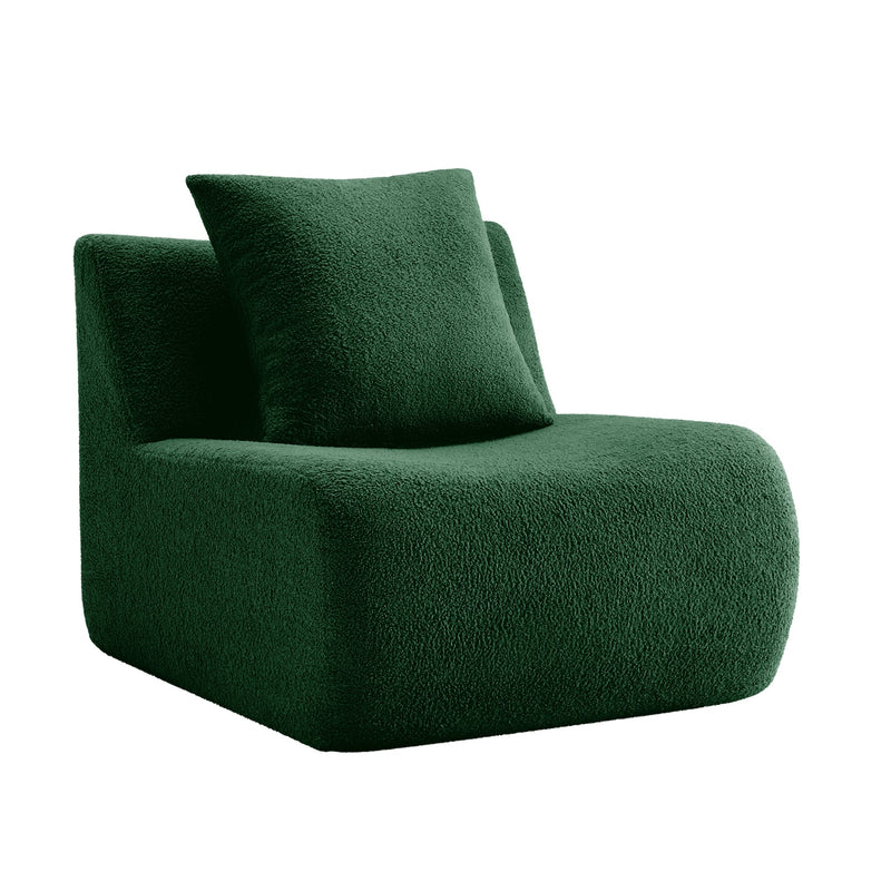 Armless Sofa With Pillow Teddy Fabric - Green, photo 3 of 6