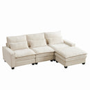 Modern Comfy L Shaped Sectional Sofa With Movable Ottoman by Unique Piece Furniture