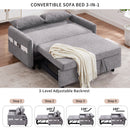 Pull Out Sleep Sofa Bed Loveseats Sofa Couch With Adjsutable Backrest, Storage Pockets, 2 Soft Pillows, USB Ports For Living Room, Bedroom, Apartment, Office by HouseOfZazla