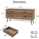 4-Drawer Chest, 4 Drawer Dresser TV Stand for TV, Dressers Bedroom Furniture Large Storage Tower Unit, Dresser for Bedroom, Closet Living Room, Hallway, 47.2"W x 15.7"D x 23.6"H, Rustic Walnut