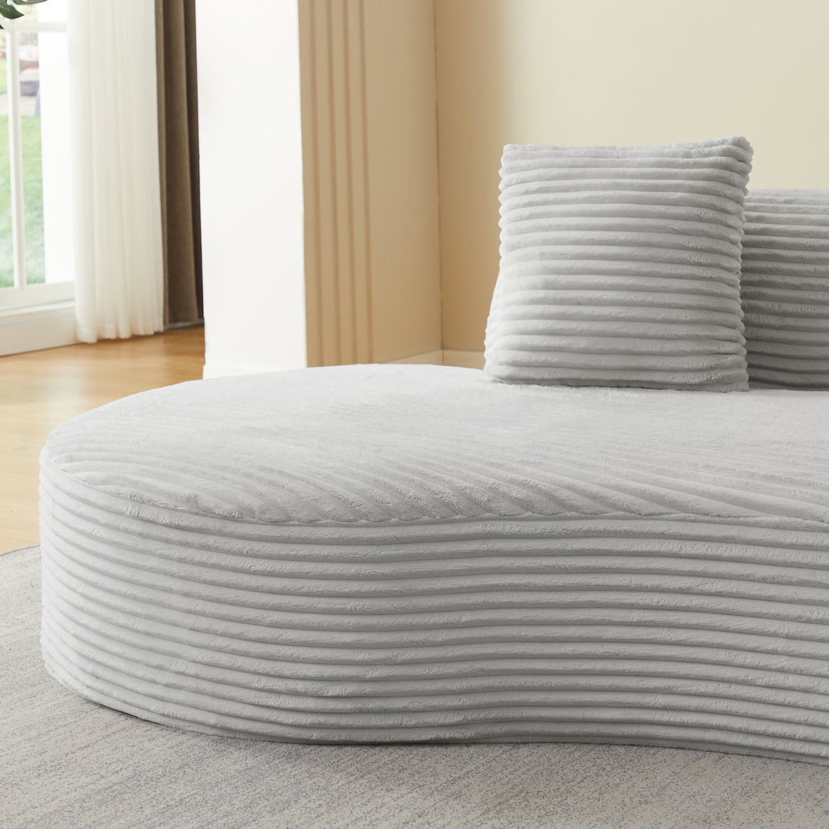 Contemporary Corduroy Curved Sectional Sofa, photo 4 of 6