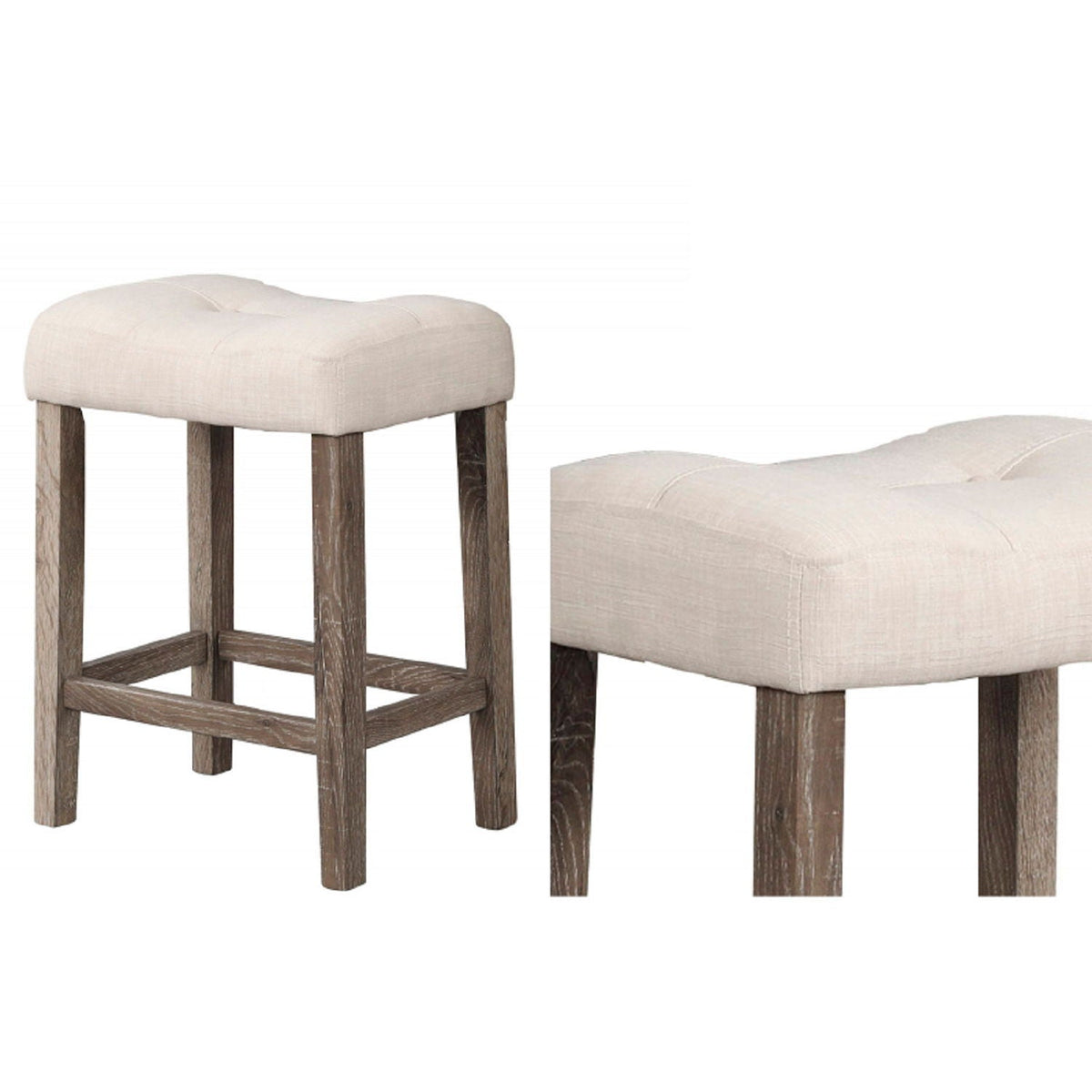 Transitional Counter Dining Set With 4 Tufted Stools, photo 6 of 20