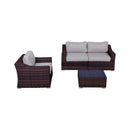 Outdoor Wicker Conversation Set With Cushions, All Weather by HouseOfZazla
