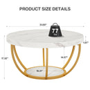 2 Tier Circle Coffee Table With Storage Shelves by HouseOfZazla