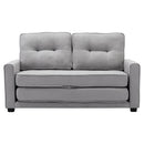 59.4" Loveseat Sofa with Pull-Out Bed Modern Upholstered Couch with Side Pocket for Living Room Office, Grey