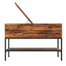 Rustic Flip Top Coffee Table With Hidden Storage - Black / Brown by HouseOfZazla