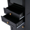 Tall Bathroom Storage Cabinet With Glass Doors, Free-Standing, Two Drawers, And Adjustable Shelves, Board, Painted Perfect For Displaying Your Favorite Items by HouseOfZazla