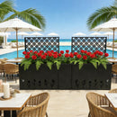 2-Piece Metal Planter Box with Trellis