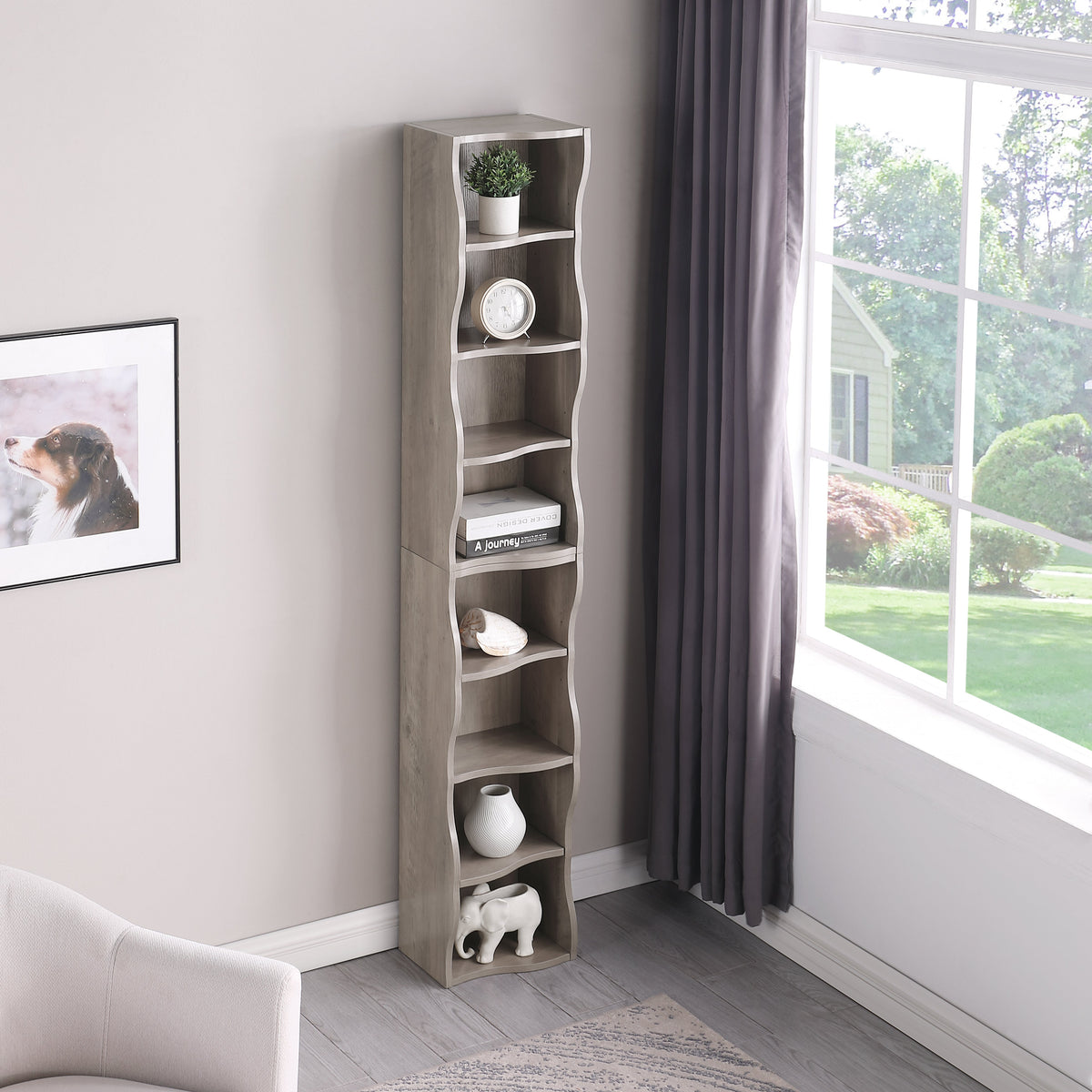 8-Layer Adjustable Shelf Ultra-Thin Bookshelf, photo 5 of 9