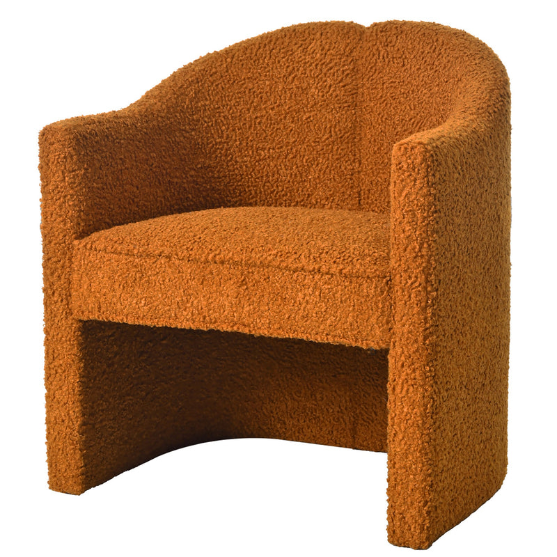 Walker Edison | Boucle Curved Design Accent Chair