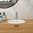 Semi Recessed Bathroom Sink With Countertop Vessel Design, 17" X 15.5" - White by HouseOfZazla