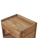 Larissa - T Bar Open Bedside Table - Oak by Unique Piece Furniture