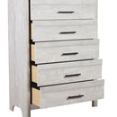 Modern Style 5 Drawer Chest In Natural Rustic Wood With Clean Lines And Spacious Storage by HouseOfZazla