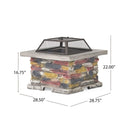 Alora 28" Premium Outdoor Wood Burning Magnesium Oxide Fire Pit With Lid (SAK75214)