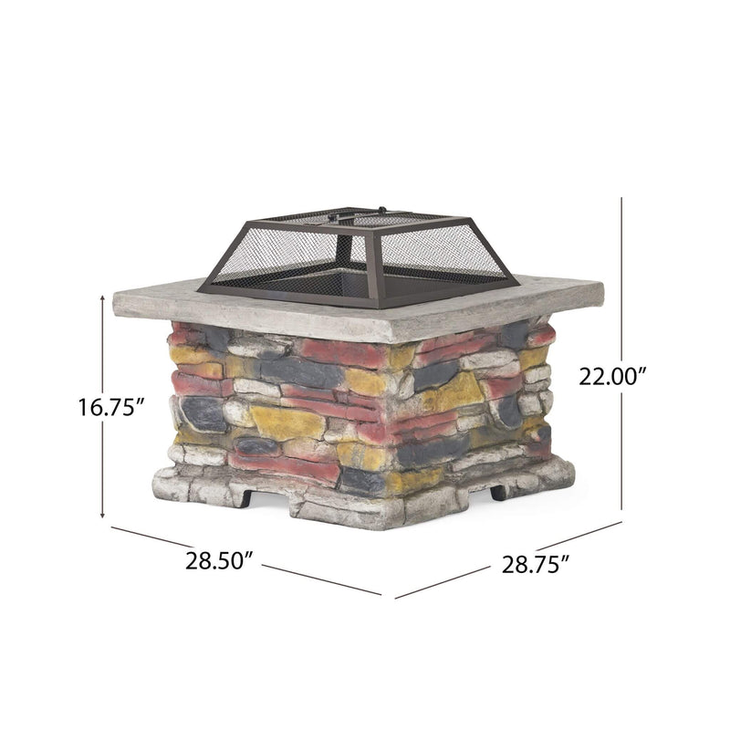 Alora 28" Premium Outdoor Wood Burning Magnesium Oxide Fire Pit With Lid (SAK75214)
