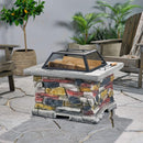Alora 28-Inch Premium Outdoor Wood Burning Magnesium Oxide Fire Pit With Lid (SAK75214) by SAKSBY WHOLESALE