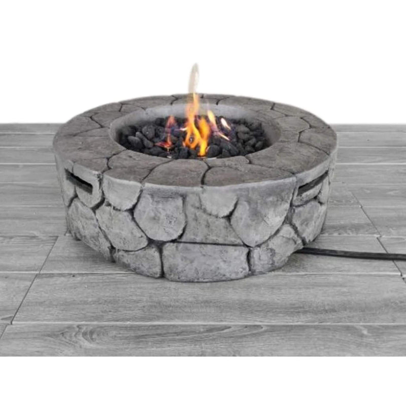 Alora 28-Inch Stone Gray Outdoor Fiber Reinforced Concrete Propane Fire Pit (SAK16725)