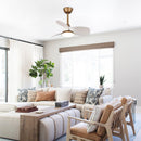 28" Modern DC Motor Downrod Mount Reversible Ceiling Fan with LED Lighting and Remote Control