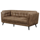 Maximillion - Tuxedo Arms Sofa - Brown by HouseOfZazla