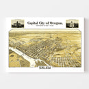 Vintage Map of Salem, Oregon 1905