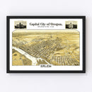 Vintage Map of Salem, Oregon 1905