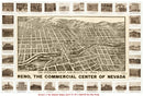 Vintage Map of Reno, Nevada 1907