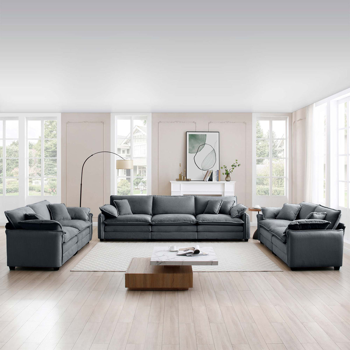Modern Living Room Sofa 3 Pieces Set, photo 2 of 10