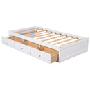 Twin Size Platform Storage Bed With 3 Drawers - White by HouseOfZazla