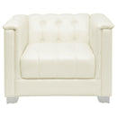 Earline - Upholstered Track Arm Accent Chair - White by HouseOfZazla