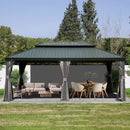 12' x 18' Hardtop Metal Gazebo with Double Roof Canopy by HouseOfZazla