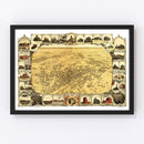 Vintage Map of Fresno, California 1901