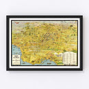 Vintage Map of Los Angeles, California 1932