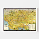 Vintage Map of Los Angeles, California 1932
