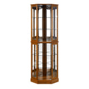 6 Shelf Corner Curio Display Cabinet With Lights, Mirrors And Adjustable Shelves (E26 Light Bulb Not Included) by Unique Piece Furniture