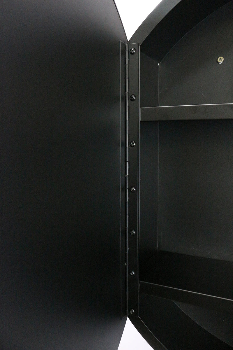 24x24 inch Black Metal Framed Wall mount Bathroom Medicine Cabinet with Mirror