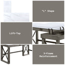 Talmar - Marble Top Weathered Writing Desk With Lift Top by Unique Piece Furniture