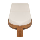 Patio Acacia Wood Chaise Lounge Chairs with Adjustable Backrest Set of 2