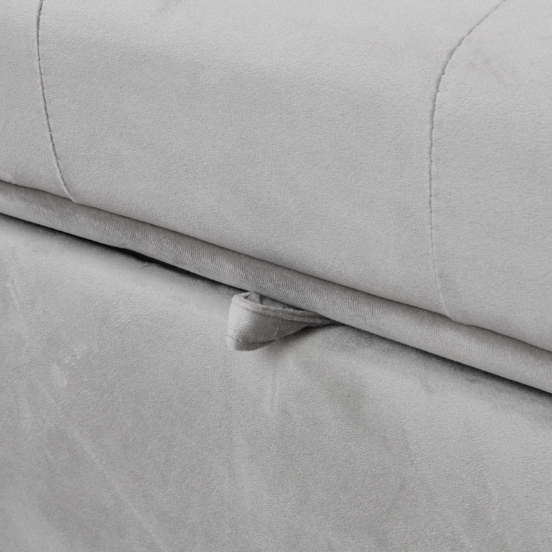 Folding Ottoman Sofa Bed - Gray Fabric, photo 6 of 19