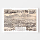 Vintage Map of Pomona, California 1886
