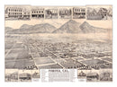 Vintage Map of Pomona, California 1886