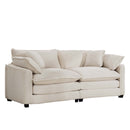 Modern 2 Seater With 4 Pillows, Upholstered Deep Seating Loveseat by HouseOfZazla