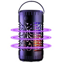 Solar Bug Zapper Garden Flame Flying Insect Killer Lamp Torch Mosquito Killer Trap with 2 Light Modes 600V Grid Handle Detachable Tray