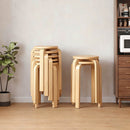 Stackable Bentwood Stool Set of 6, 18" Round Backless Stools by HouseOfZazla