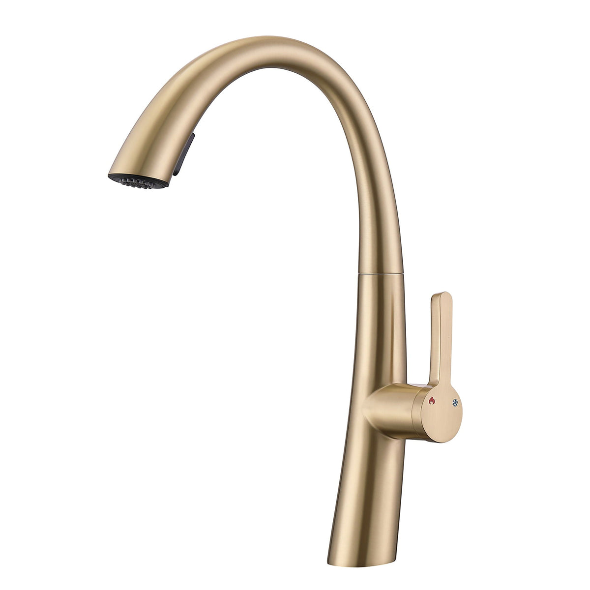 Elegant Single Handle Stainless Steel Pull Out Kitchen Faucet With High Arch Spout, photo 2 of 16