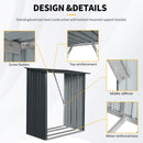 Outdoor Meta Firewood Rack, Open Wood Shed For Firewood, Pellet, Or Lumber Storage - Black by HouseOfZazla